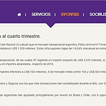 El mercado F&A en argentina al cuarto trimestre